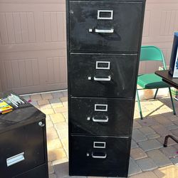 Black 4 drawer file cabinet