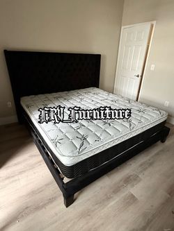 King bed frame with mattress