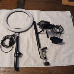 Logitech C920s Pro Webcam With Tripod & Logitech C920 Webcam & Ring Light