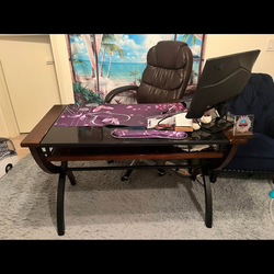 Wooden desk with chair