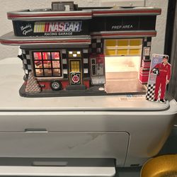 NASCAR Xmas Garage Snow Village 