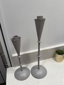 Metal candle stick holders- 2 count