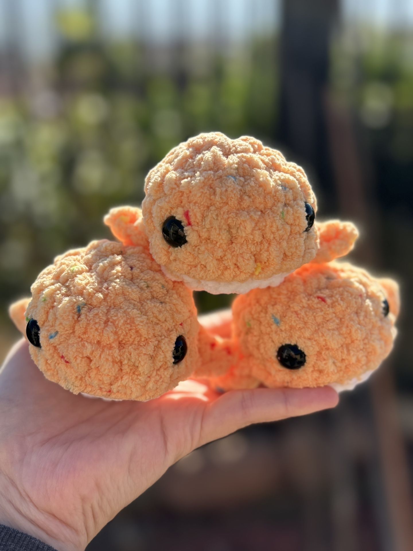 Orange Speckled Whales 🐳 $6 Each Handmade 🧶 Crochet 🧶 Amigurumi