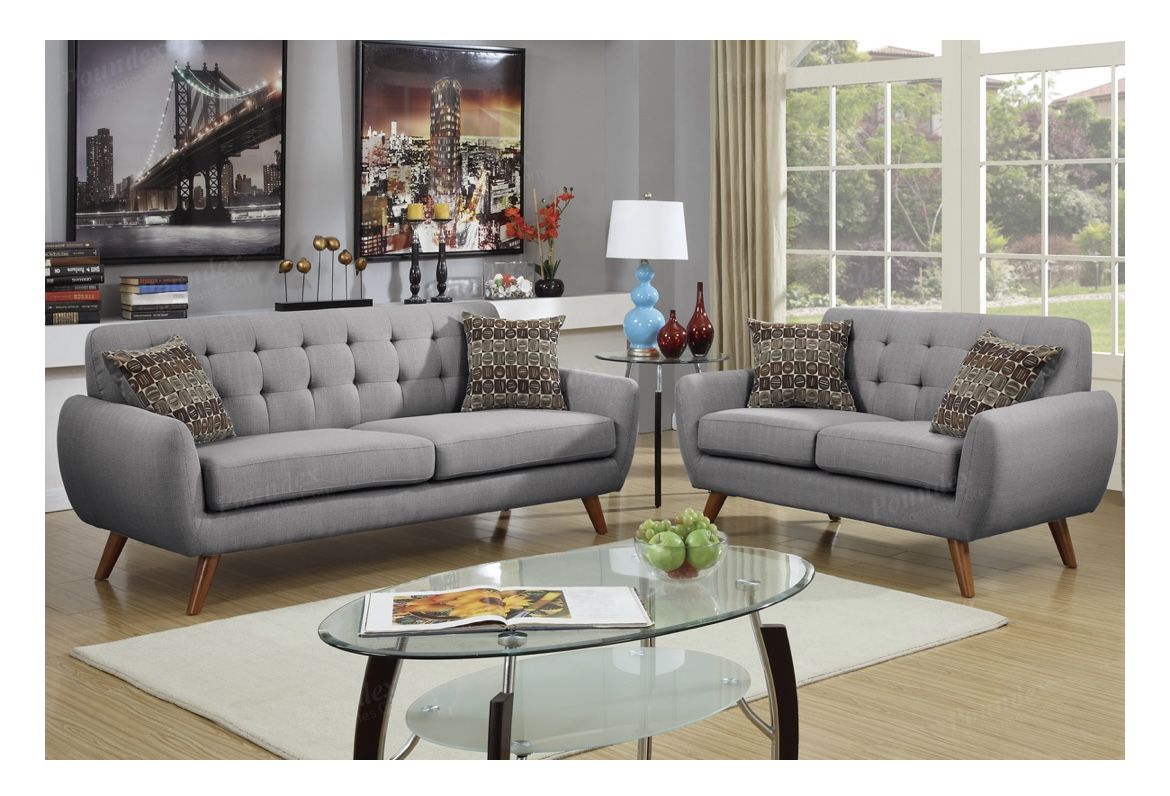Gray Sofa And Love Seat Set