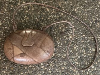 Vintage 1970s Snakeskin Leather Clutch Purse