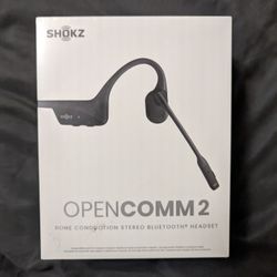 Shokz OpenComm2 Bluetooth Headset ( New In Box )
