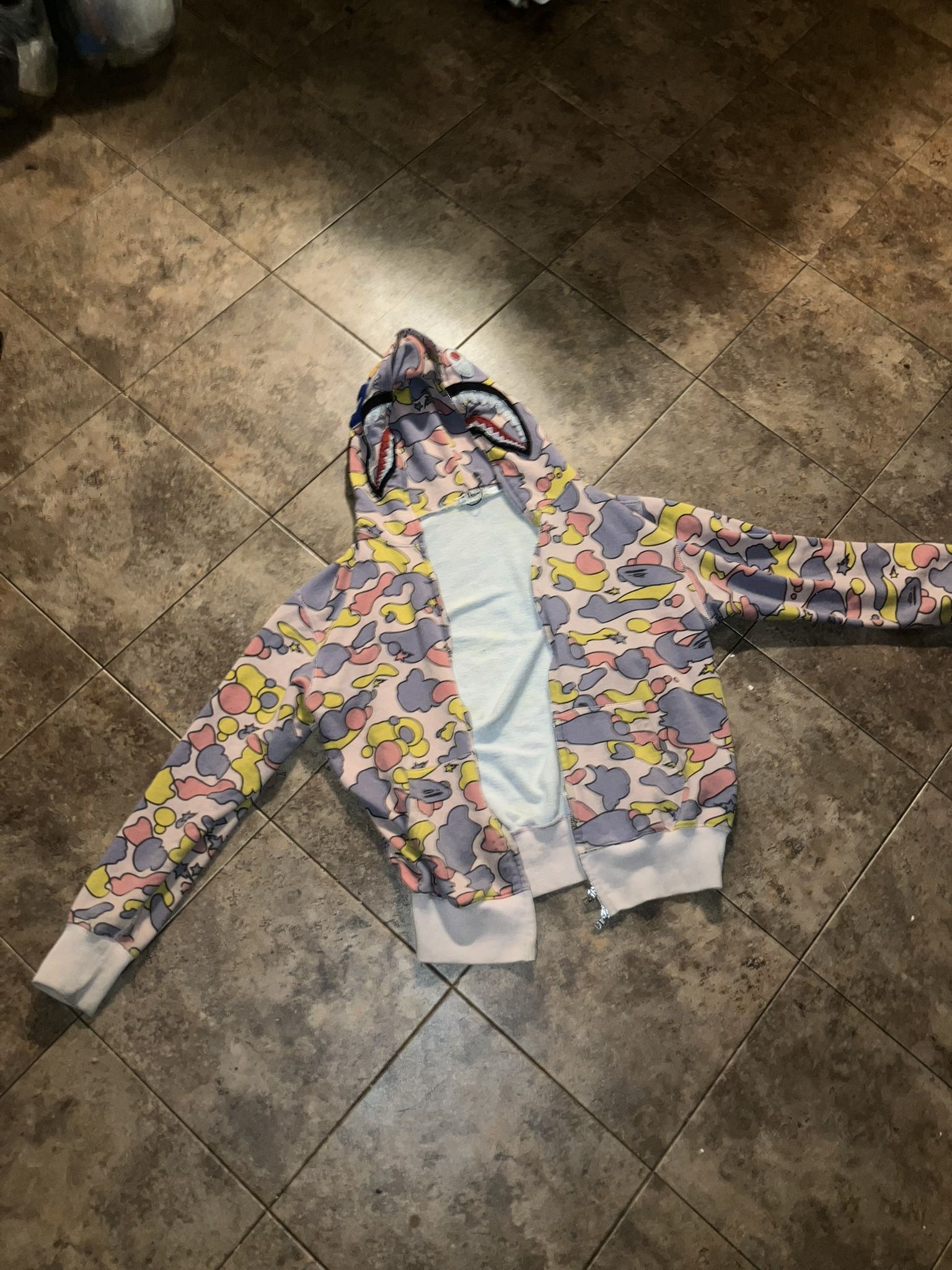 Pink bape multi color camo hoodie