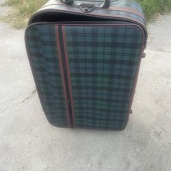 Vintage Luggage With Rolling Wheels And Handle