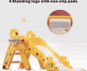 play Kids Slide Toddler Slide for Kids with Basketball Hoop, Indoor and Outdoor Backyard Baby Playground, Freestanding Baby Slide Climber Playset Toys