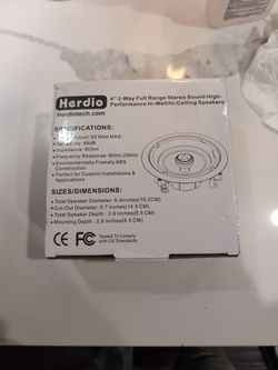Herdio 4" 2-way Coaxial In Wall Ceiling Home Speakers 