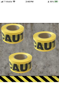 3 Pack 1.5 Mil Yellow Caution Barricade Tape 1000 Ft