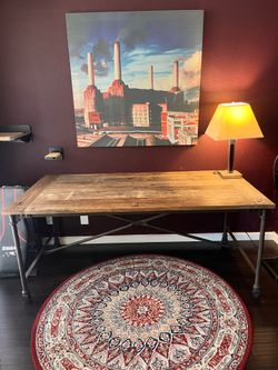 Restoration Hardware Reclaimed Wood Rustic Flatiron desk