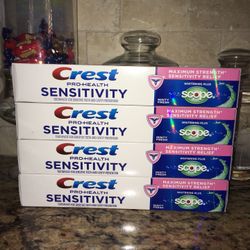 Set of 4 crest pro health sensitivity•whitening+scope•6oz•all for $10