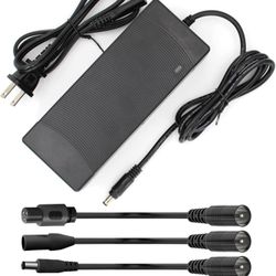 54.6V 2A Ebike Electric Scooter Charger for 48V Lithium Battery, 5 Adapter Plugs Fast Replacement Charger