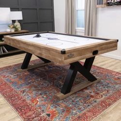 Kirkwood American Legend 84” Air Hockey Table With Rustic Wood Finish and Digital Scoreboard