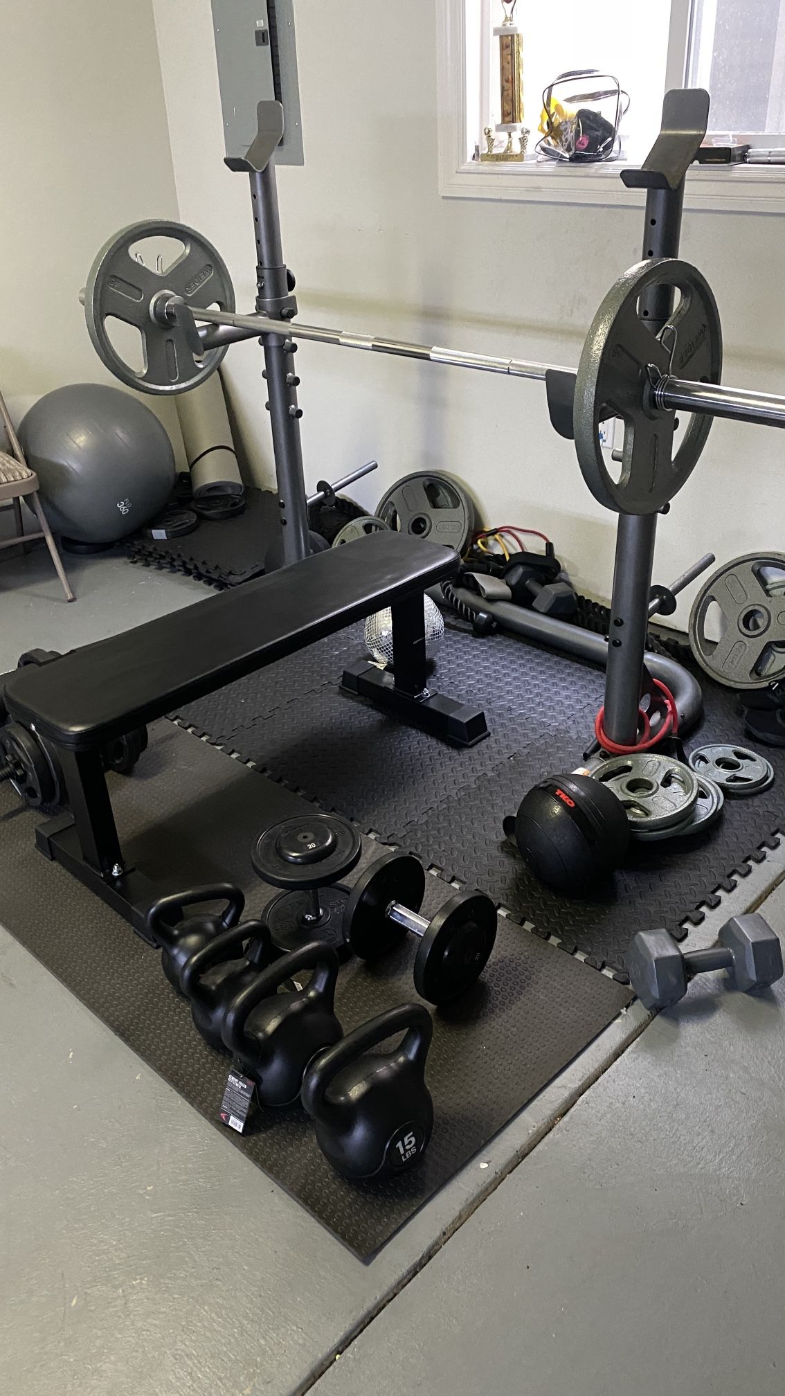 Squat Rack And Bench Press Full Set Of Weights