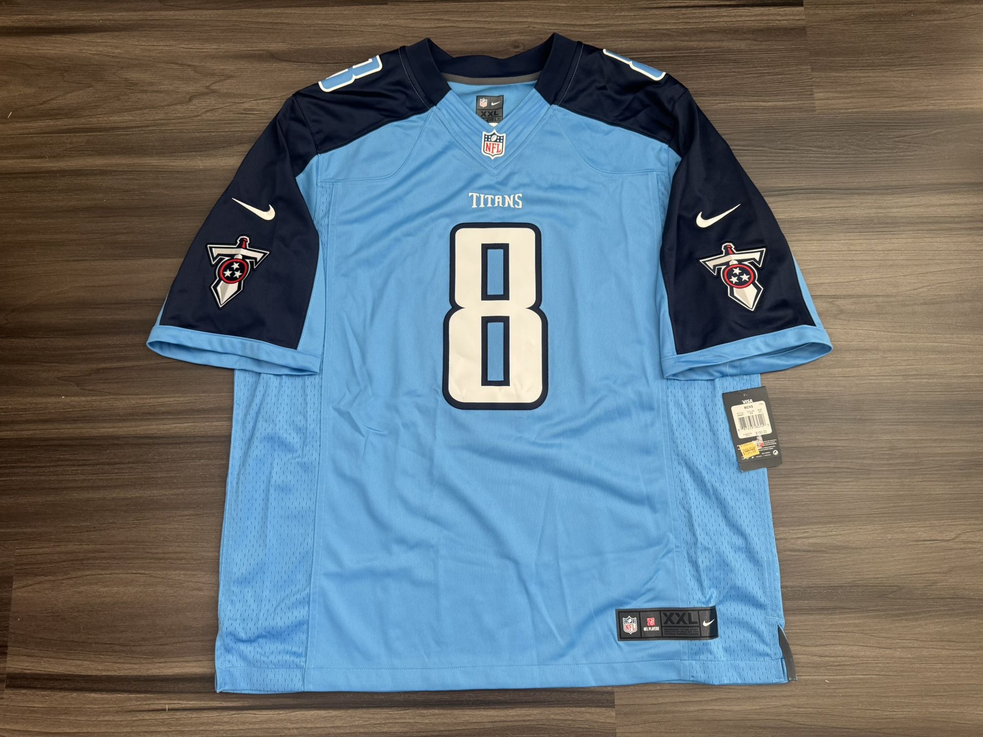 Nike Marcus Mariota #8 Tennessee Titans NFL Elite Stitched Home Jersey Men’s 2XL 100% authentic. Brand new with tags. MSRP $150. The Nike Marcus Ma