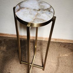 Marble Metal End Table