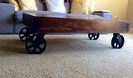 Factory cart vintage coffee table new