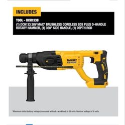 Dewalt 20-volt Max Cordless Brushless Hammer Drill XR DCH133B  Brand New Never Used Tool Only YES ITS AVAILABLE 