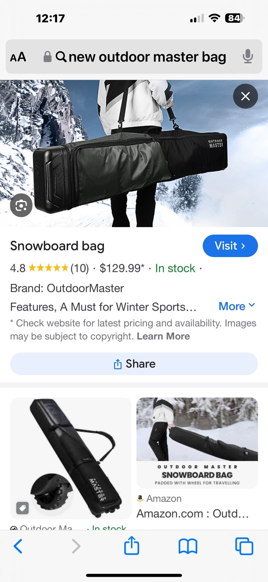 Snowboarding Bag New