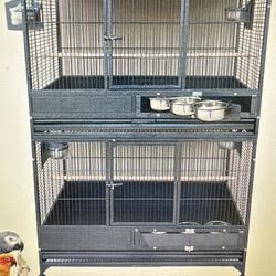 Extra Large Double Stacker Parrot Bird Breeding Rolling Cage 