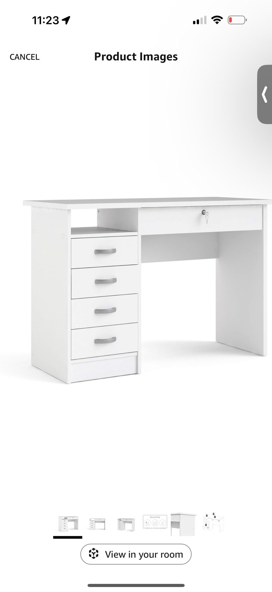 White Desk W/Drawer