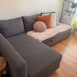 IKEA L Shape Couch With Storage And Pull Out 