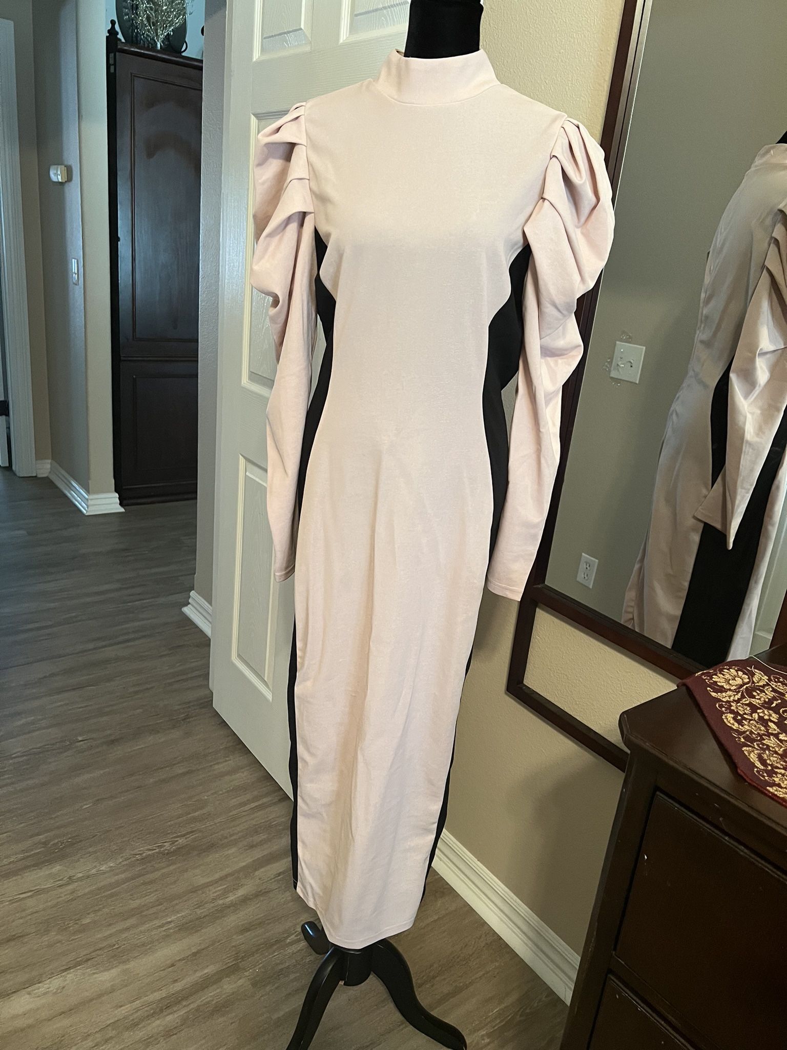 SHEIN pink and black maxi dress