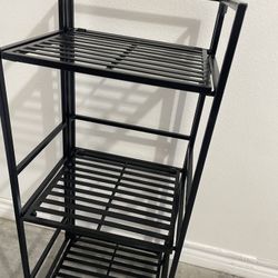 Metal three shelf rack