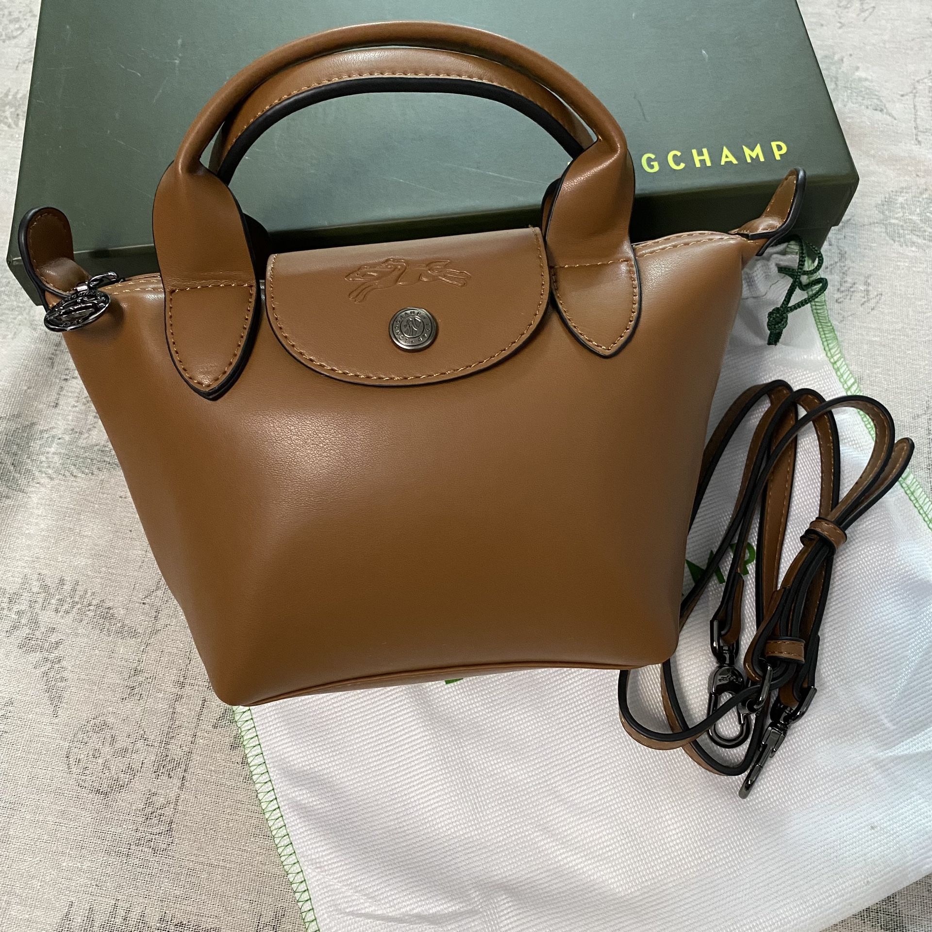 Longchamp Le Pliage Xtra Cognac Handbag Leather Shoulder Bag