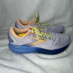 Women's Brooks Ghost 16 Haze/Blueprint/Peach 1204071B182 Running Shoes size 9.5