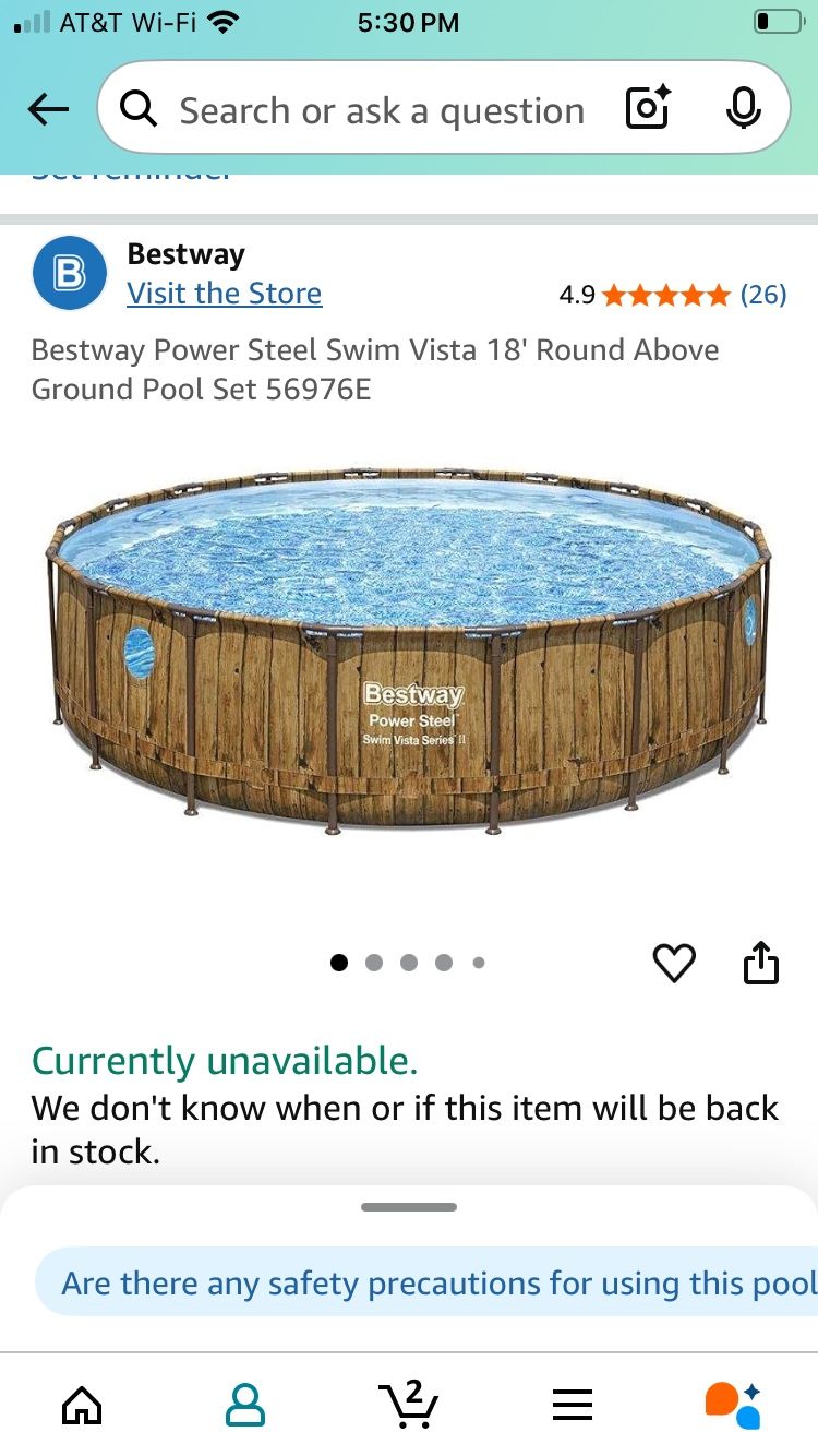 Bestway 18’ Above Ground Pool Used Once