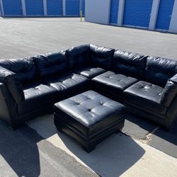 Black, Leather Couch. 400 Or Best Offer.