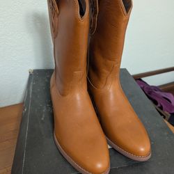 Mens Leather Cowboy Boots Size 9