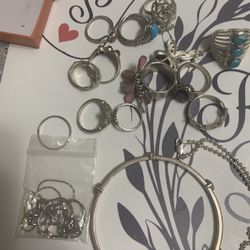 Silver Lot Rings Bracelets And More All Women 