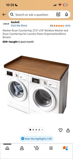 Wood Top For front Loading Washer And Dryer