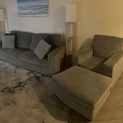 Sofa w/ Foldout Bed & Chair With Ottoman 