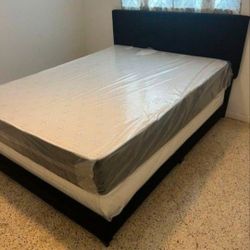 NEW Bed Frame Box Sealed With Full Size Mattress Platform Bed New // Cama Matrimonial Nueva Y COLCHÓN 