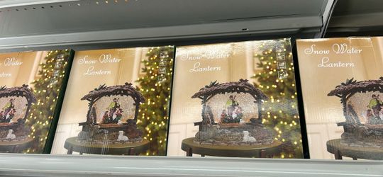 Snow Globe Music Box Holy Family, Shatterproof Swirling Glitter Christmas Snow Globes, USB & Battery Powered Snowglobe, First Communion Christian Gift