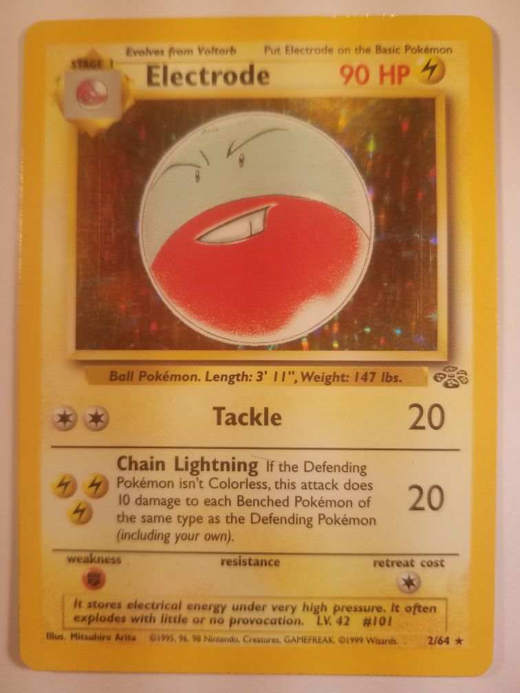 *SHIP ONLY* Played (PL) Electrode Holofoil #2/64 Jungle Pokemon Trading Card TCG WOTC Holographic Hologram Holo Foil Shiny Halo