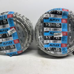 (2) New Alflex 1/2” x 25’ Aluminum Flexible Conduit. $20 Each. Must Pick Up