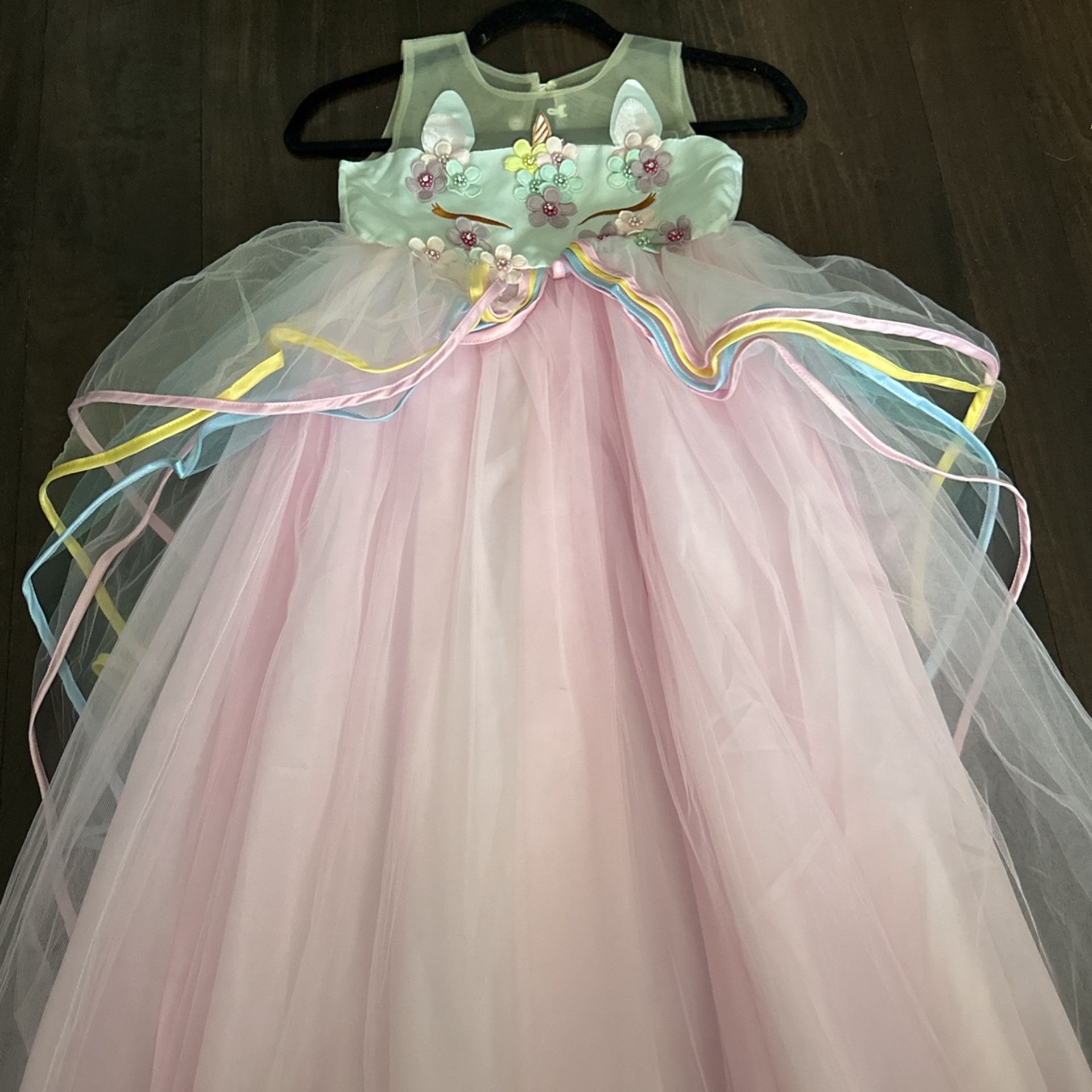 Girls Rainbow Unicorn Dress