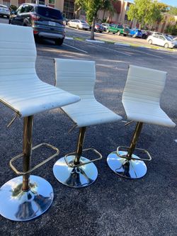 Two tons gold and stainless steel color three chairs for $35 for all three