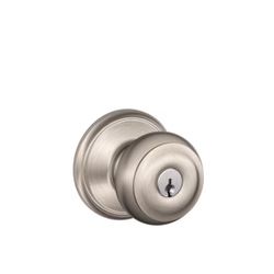 Schlage Georgian Satin Nickel Keyed Entry Door Knob F51 GEO 619