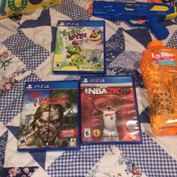 Three Ps4 Games With A Happy Birthday Bag Comes With A Water, Gun And A Bubble Bottle 