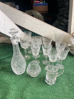 Vintage Waterford Lismore Cut Crystal Claret Wine glasses, coverage, handblown and cut, Ireland