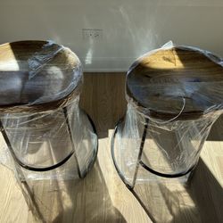 4 Solid Wood Counter Stools 