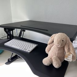 Adjustable Tabletop Stand Up Computer Stand With Keyboard/Mouse Tray 