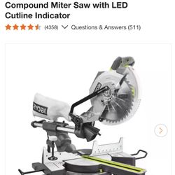 RYOBI 15 Amp 10 in. Corded Sliding Compound Miter Saw with LED Cutline Indicator
